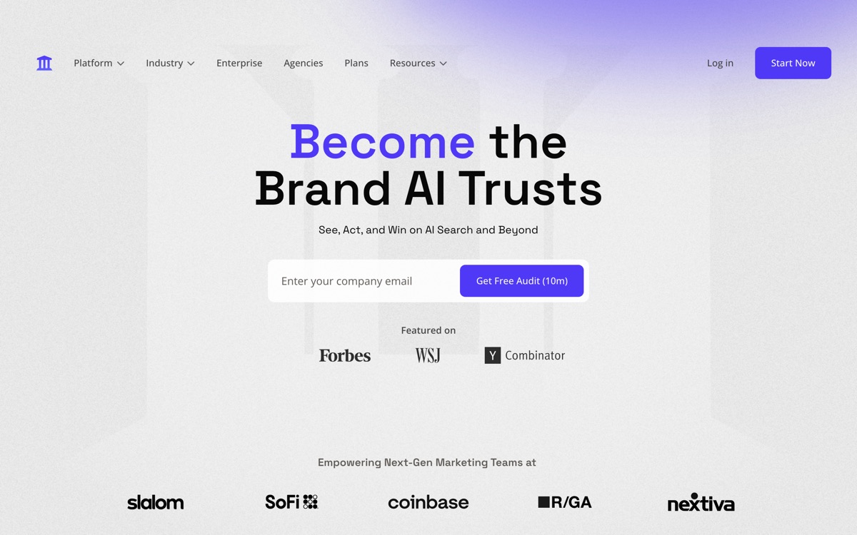 Screenshot of the AthenaHQ website