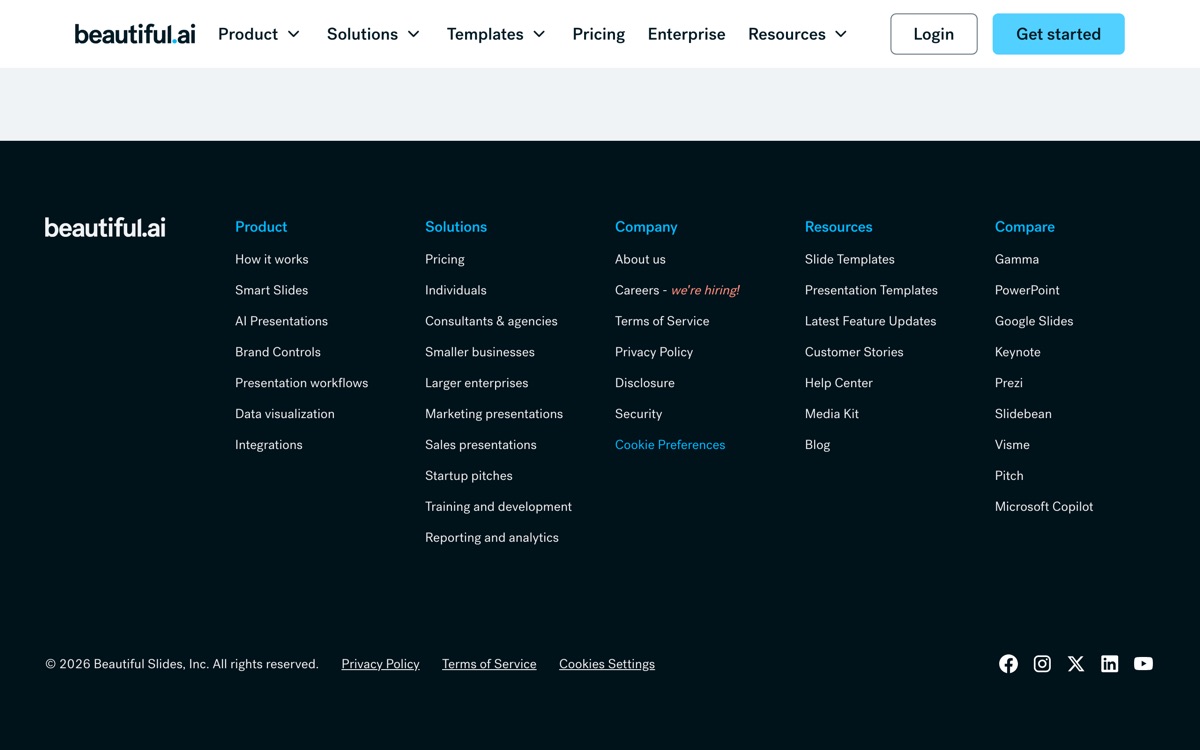 Screenshot of the Beautiful.ai website