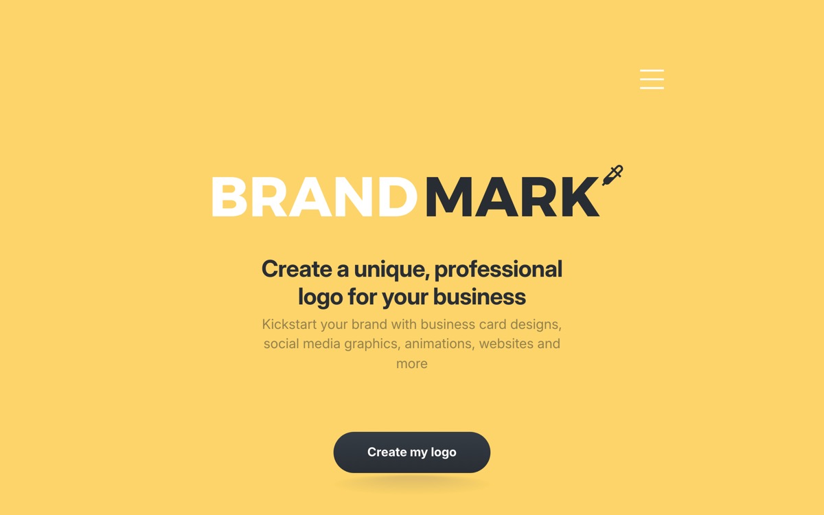 Screenshot of the Brandmark website