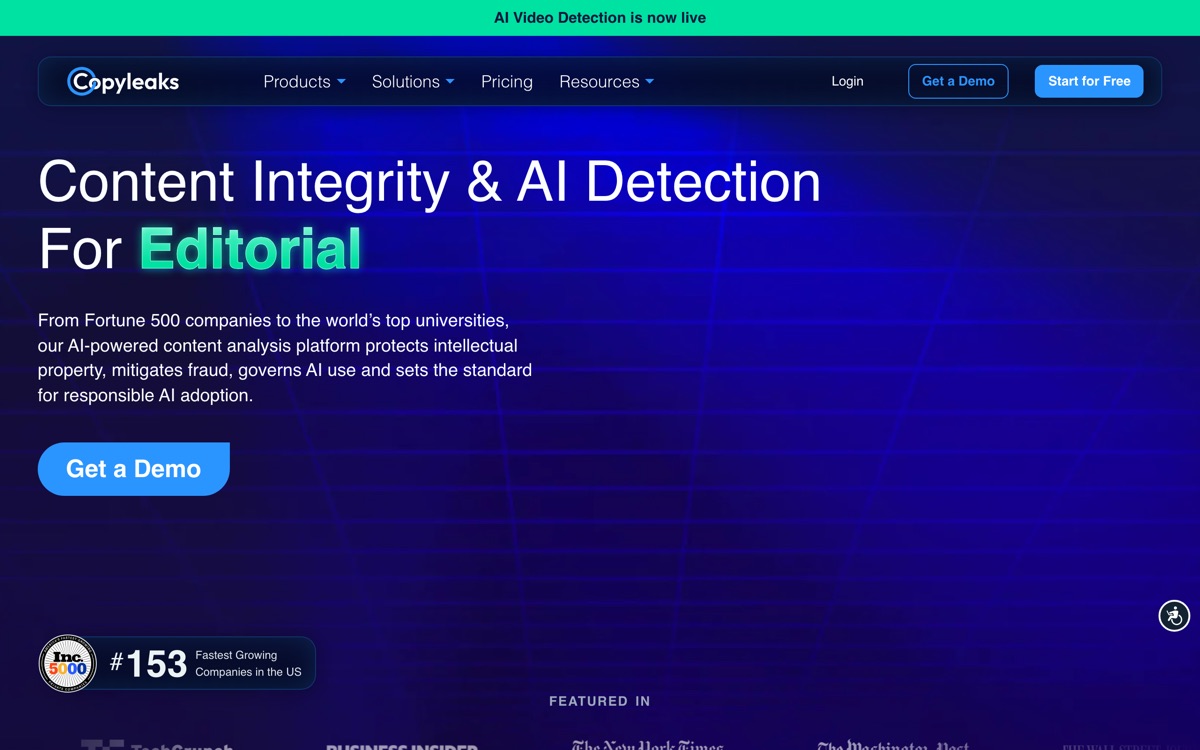 Screenshot of the Copyleaks website