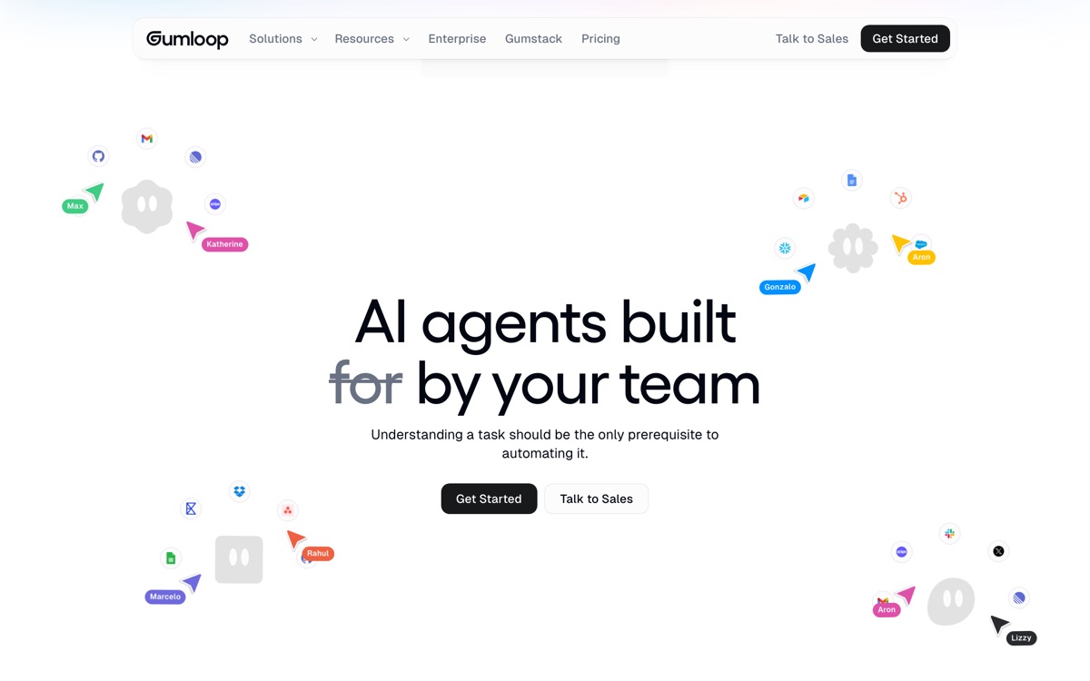Screenshot of the Gumloop website