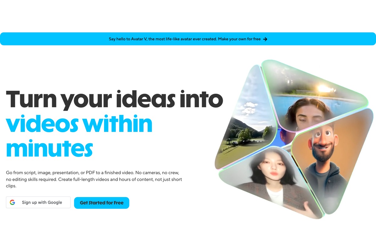 Screenshot of the HeyGen website