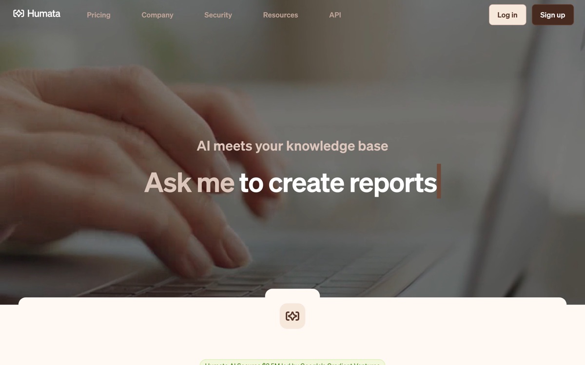 Screenshot of the Humata website