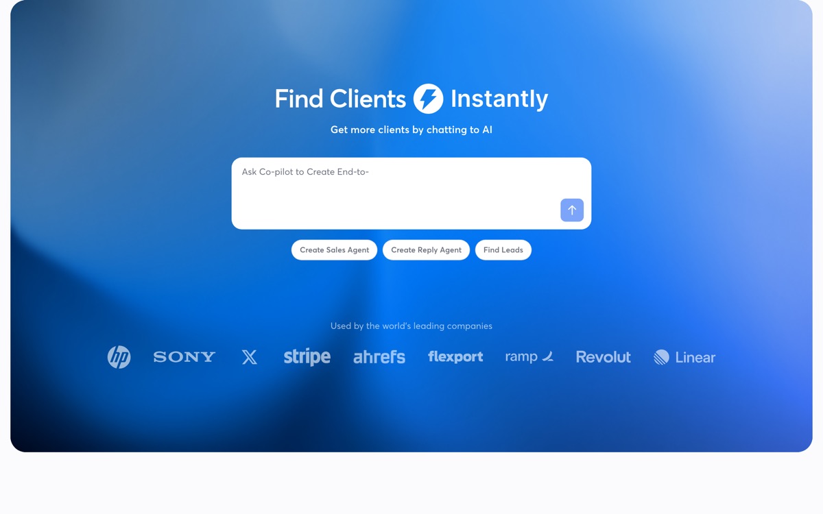 Screenshot of the Instantly website