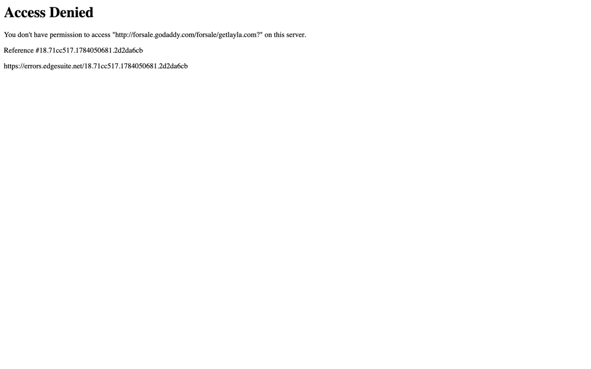 Screenshot of the Layla website