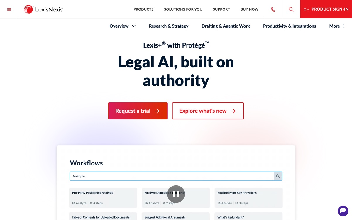 Screenshot of the Lexis+ AI website