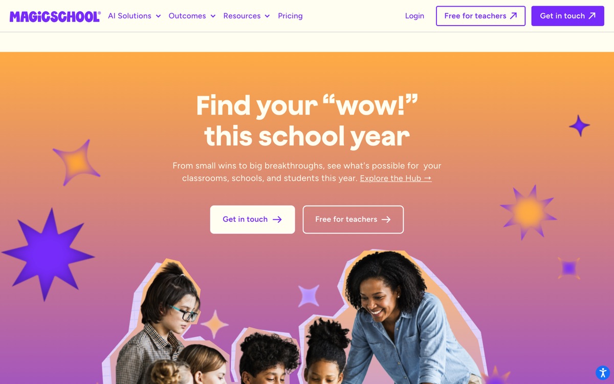 Screenshot of the MagicSchool AI website