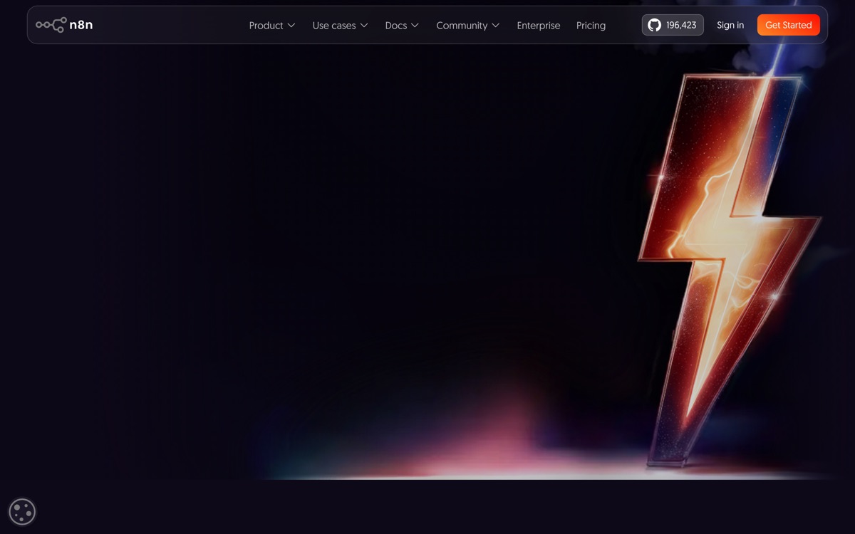 Screenshot of the n8n website