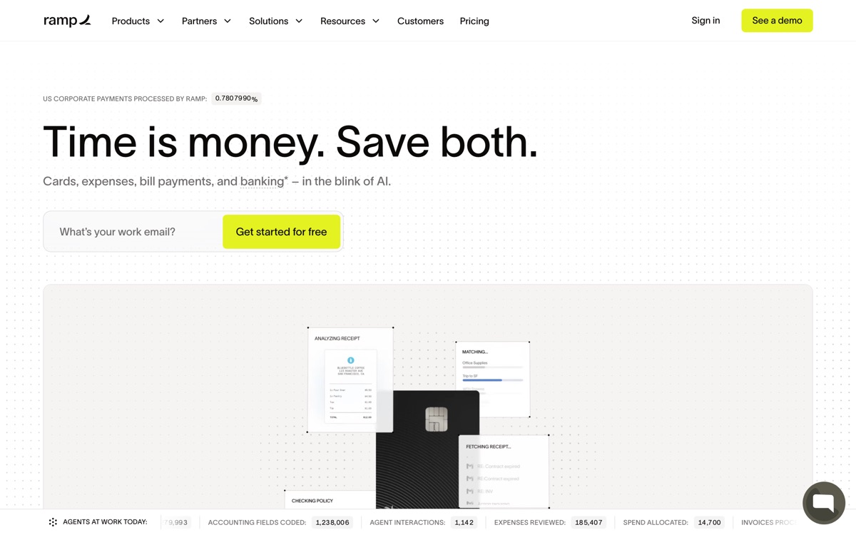 Screenshot of the Ramp website