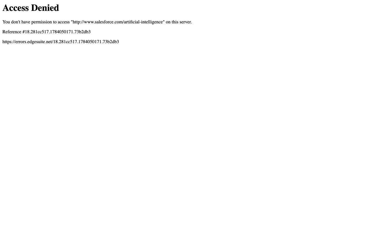 Screenshot of the Salesforce Einstein website