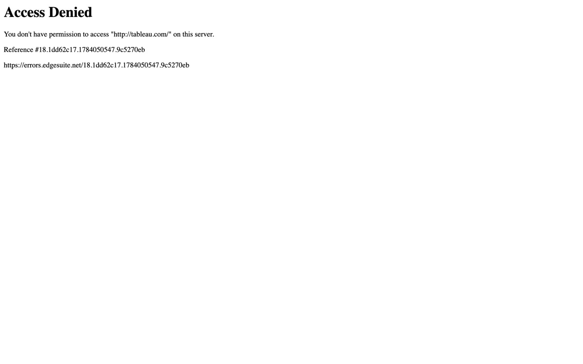 Screenshot of the Tableau website