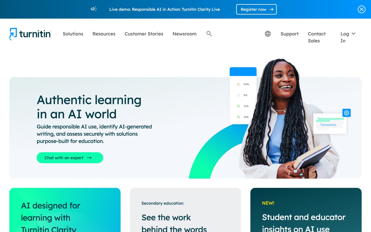 Screenshot of the Turnitin website
