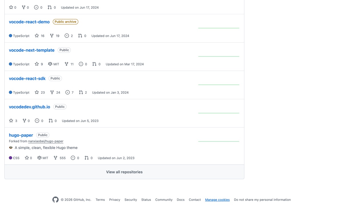 Screenshot of the Vocode website